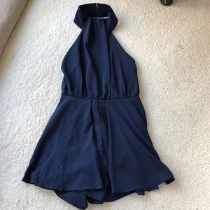 Navy Blue Halter Romper